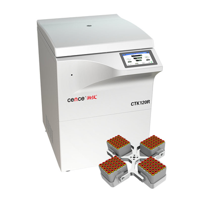 جهاز طرد مركزي لبنك الدم Cence جهاز طرد مركزي منخفض السرعة يعمل تلقائيًا على الكشف عن CTK120R لـ 120 فراغًا